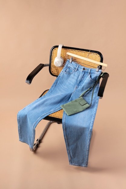 Effortlessly Stylish in Blue Jeans and Flats