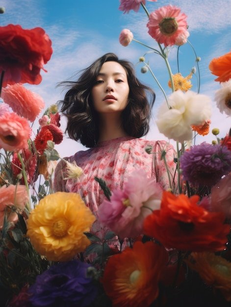 “Show Off a Colorful Flower Skirt in a Vibrantly Decorated Home”